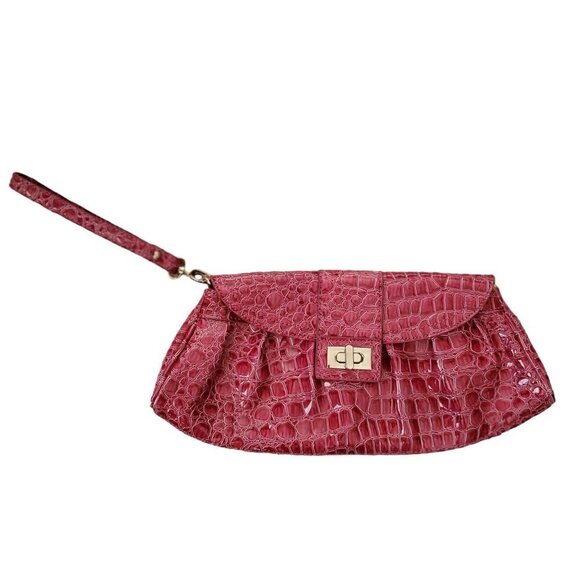 New York & Company Handbags - New York & CO Crocodile Print Strap Clutch